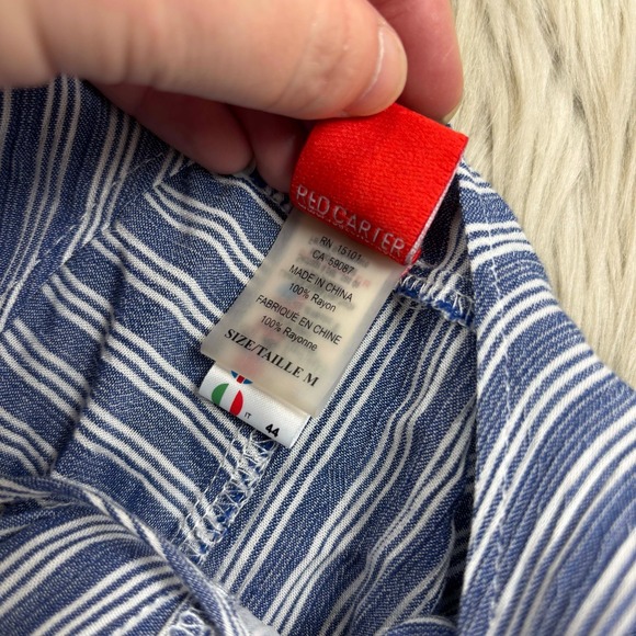 Red Carter Women's US 8 Blue Striped Button Front Maxi Dress Coverup Resort Beac - Picture 5 of 8